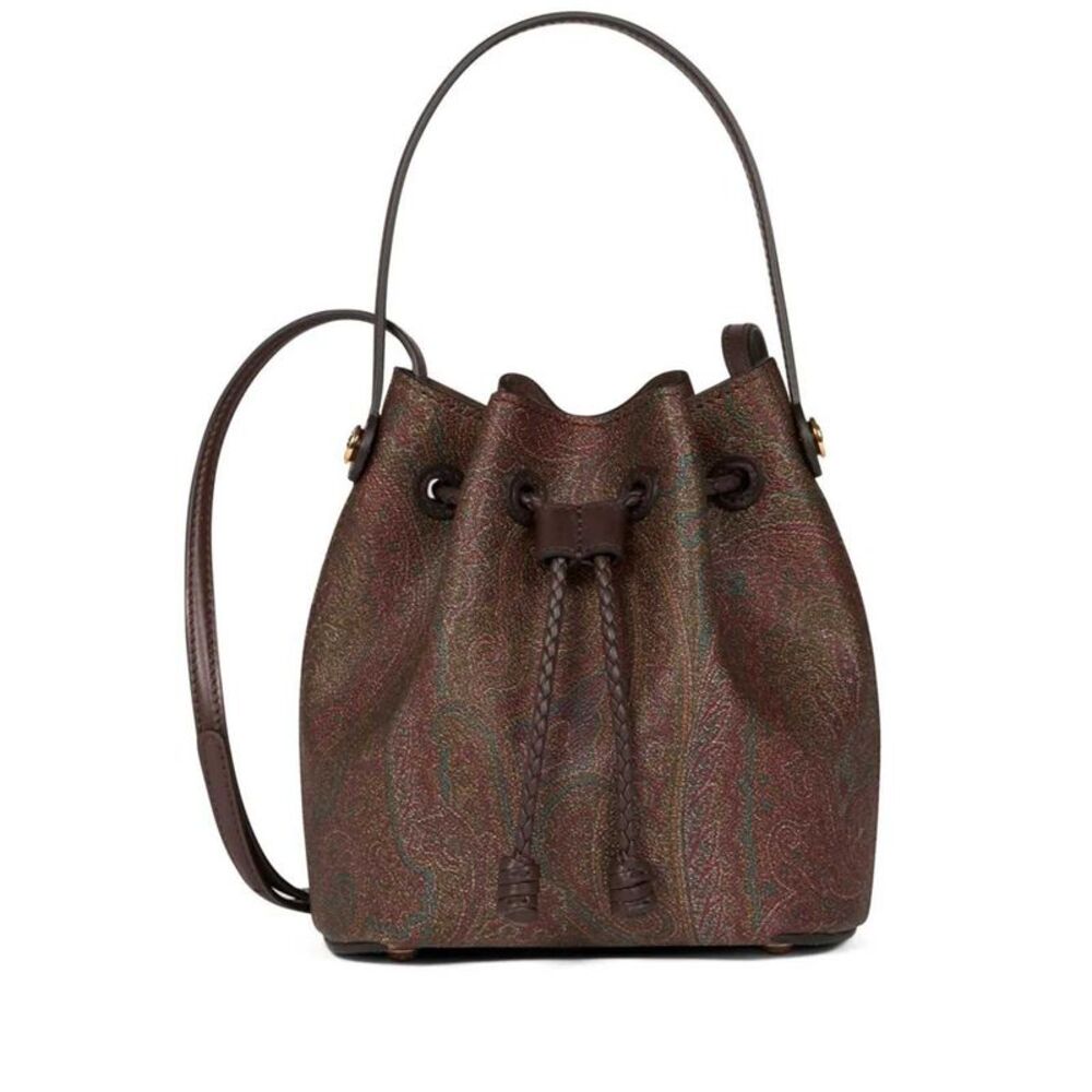 Etro Women Mini Bucket Bag With Paisley Pattern